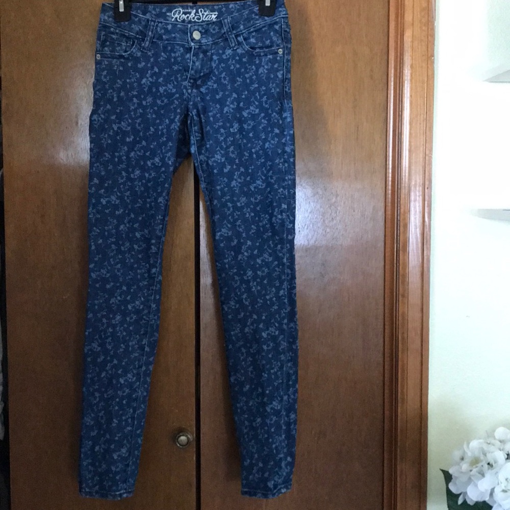 Floral print jean